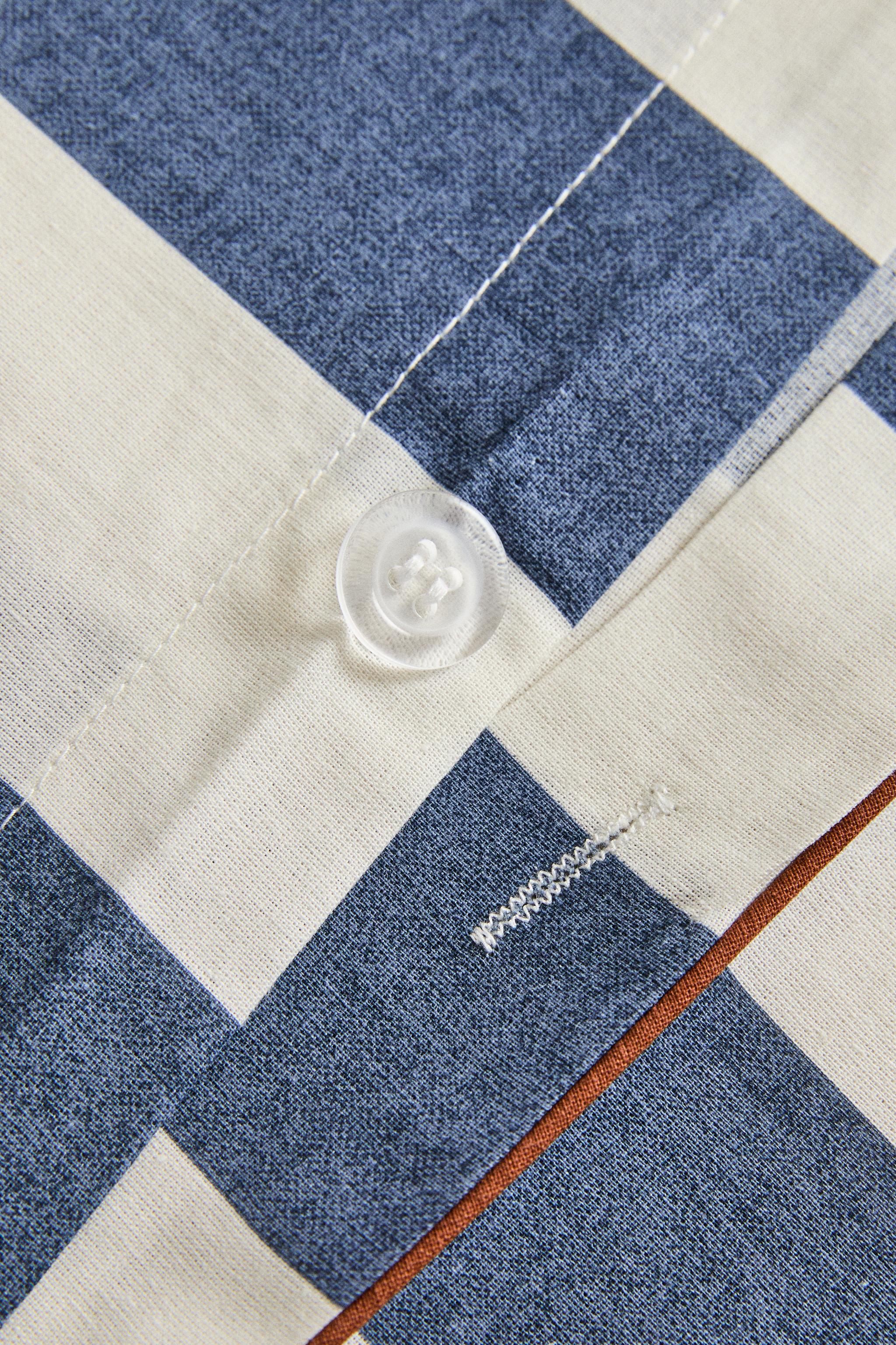 FADED COTTON STRIPED DUVET COVER